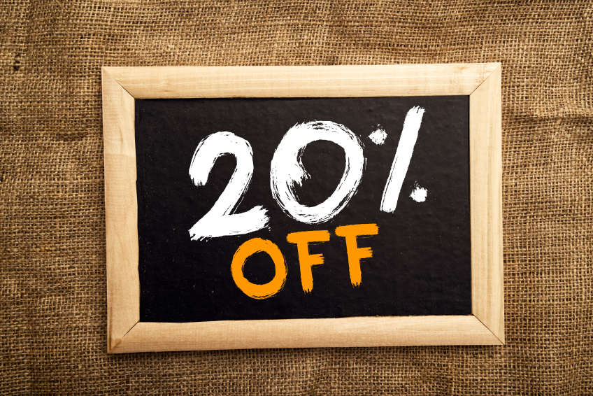 Twenty percent off
