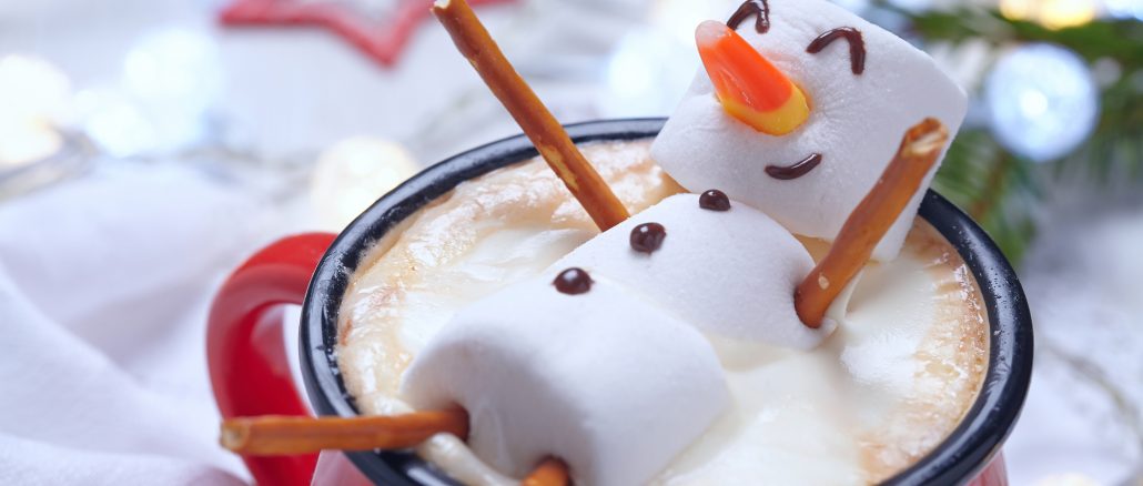 Hot chocolate with melted snowman December remote jobs