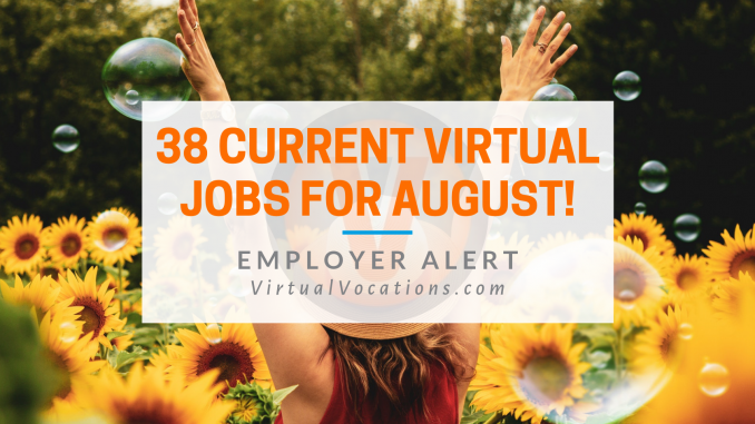 Virtual Vocations - Current Virtual Jobs for August