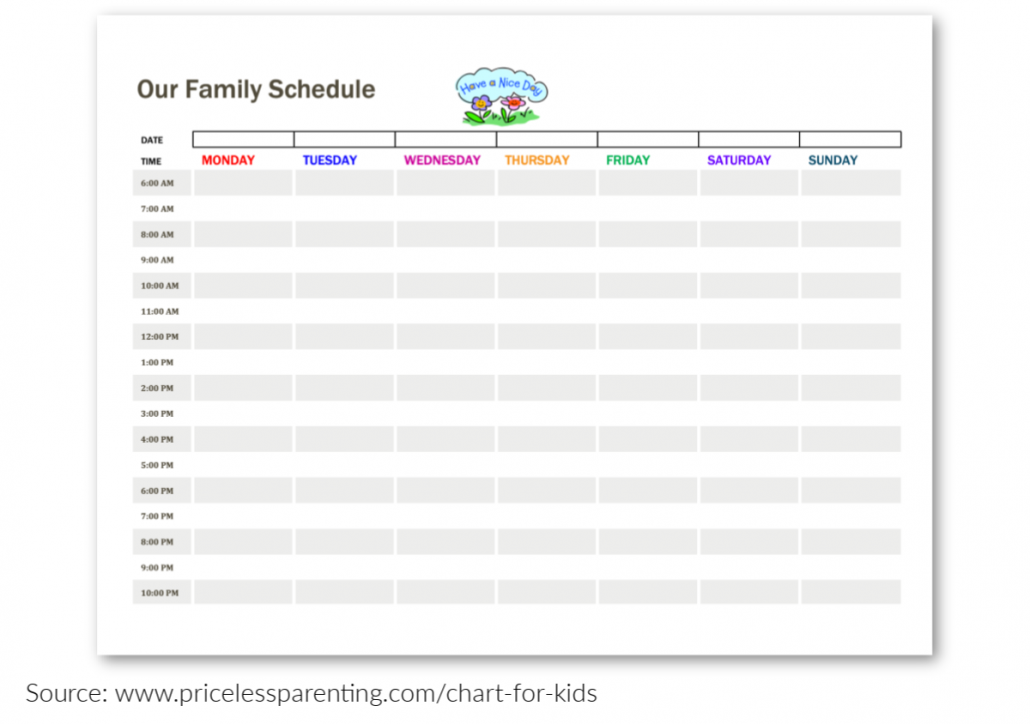 Daily Family Schedule Printable