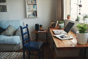 Well-lit home office