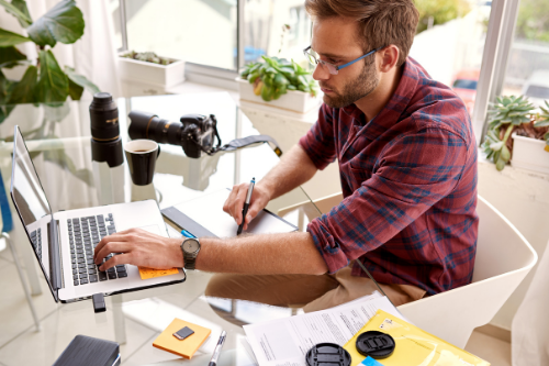 If possible, men should turn to a business casual work from home wardrobe to balance comfort and professionalism.