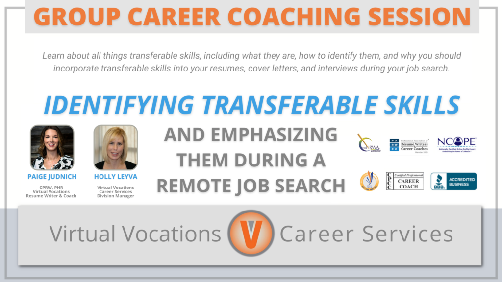Identifying Transferable Skills Career Coaching