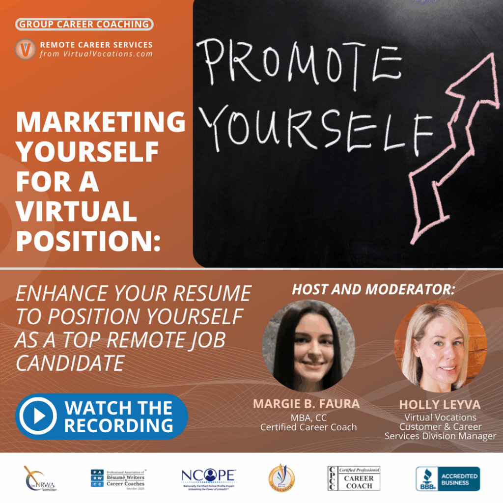 Marketing Yourself for a Virtual Position Watch the Recording image