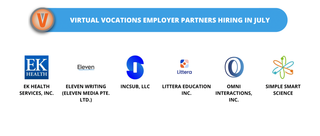 Virtual Vocations Employer Alert July 2022 Week 4