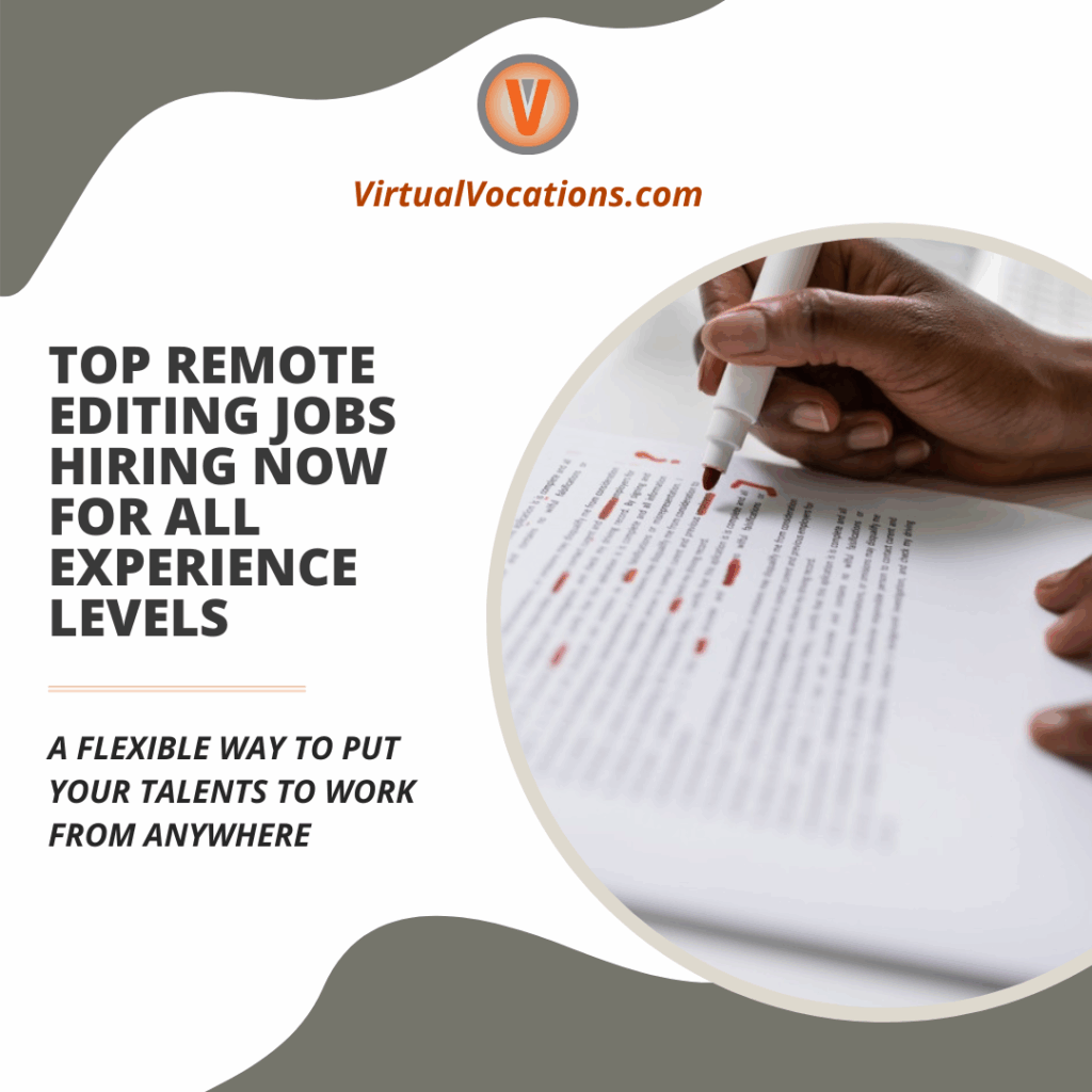 Top Remote Editing Jobs Hiring Now for All Experience Levels Instagram Post